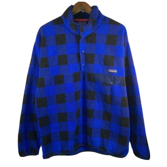 Patagonia Other - Patagonia Printed Synchilla Snap-T, Fuzzy Plaid: Andes Blue Buffalo Blue 🦬2014